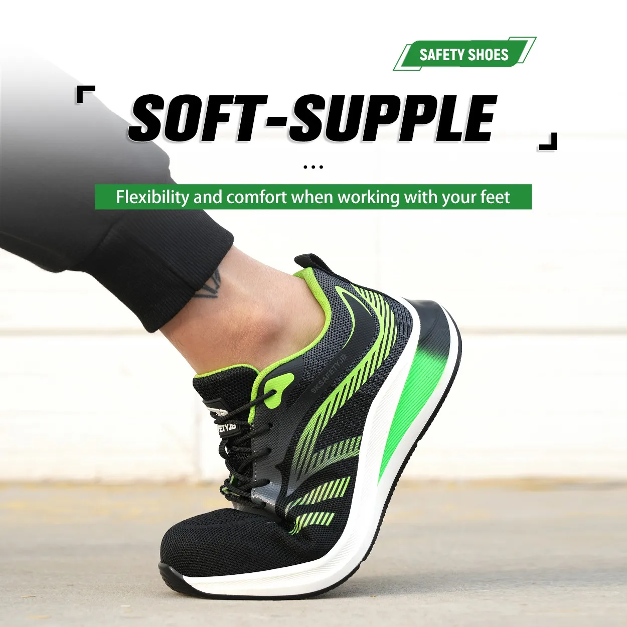 2024 New Men's Safety Shoes Ultra Light Flying Woven Steel Toe Caps Breathable Anti Smashing Piercing Zapatos De Seguridad