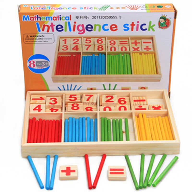Newest Wooden Counting Math Toys Number Sticks Fridge Magnet Mathematics Early Learn Educational Kids Baby Gifts