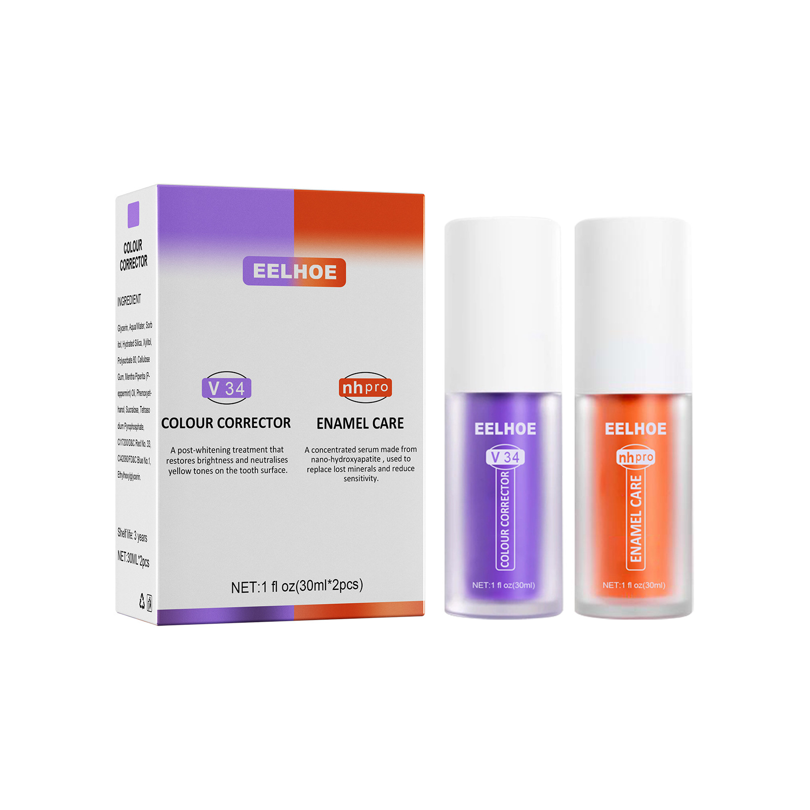EELHOE V34 toothpaste Purple orange toothpaste for repairing teeth Oral cleaning Whitening and removing tooth stains