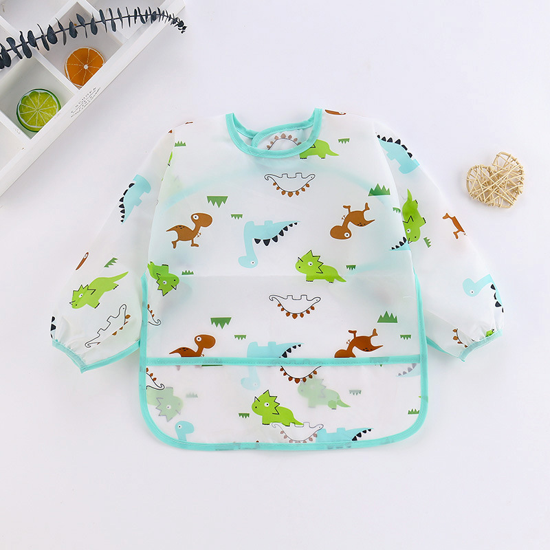 Baby Bibs New Cute Kids Baby Products Toddler Waterproof Long Sleeve Art Blouse Feeding Bib Apron