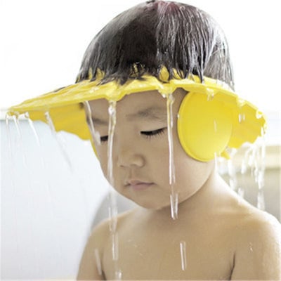 Adjustable shampoo cap and shower cap for children, baby shampoo cap with earmuffs