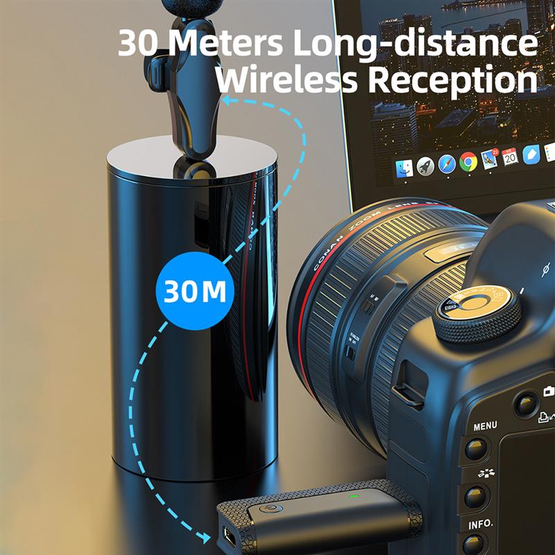 Wireless Lavalier Microphone Audio Video Recording Mini Mic For IPhone Android Live Broadcast Gaming Phone Microfonoe K35Pro