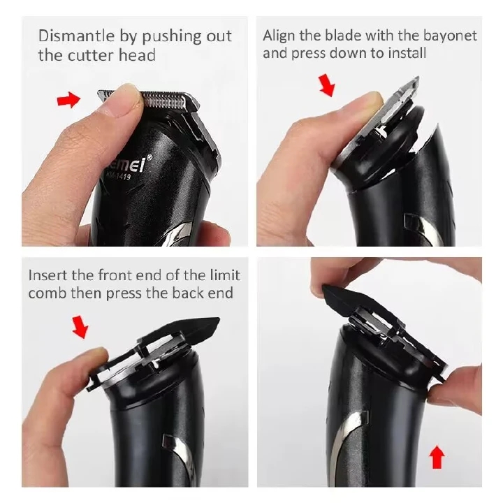 MEMEI Rechargeable Hair Clipper Hair Cutting Men Waterproof Electric Shaver Hair Trimmer Tools Shaving Machine