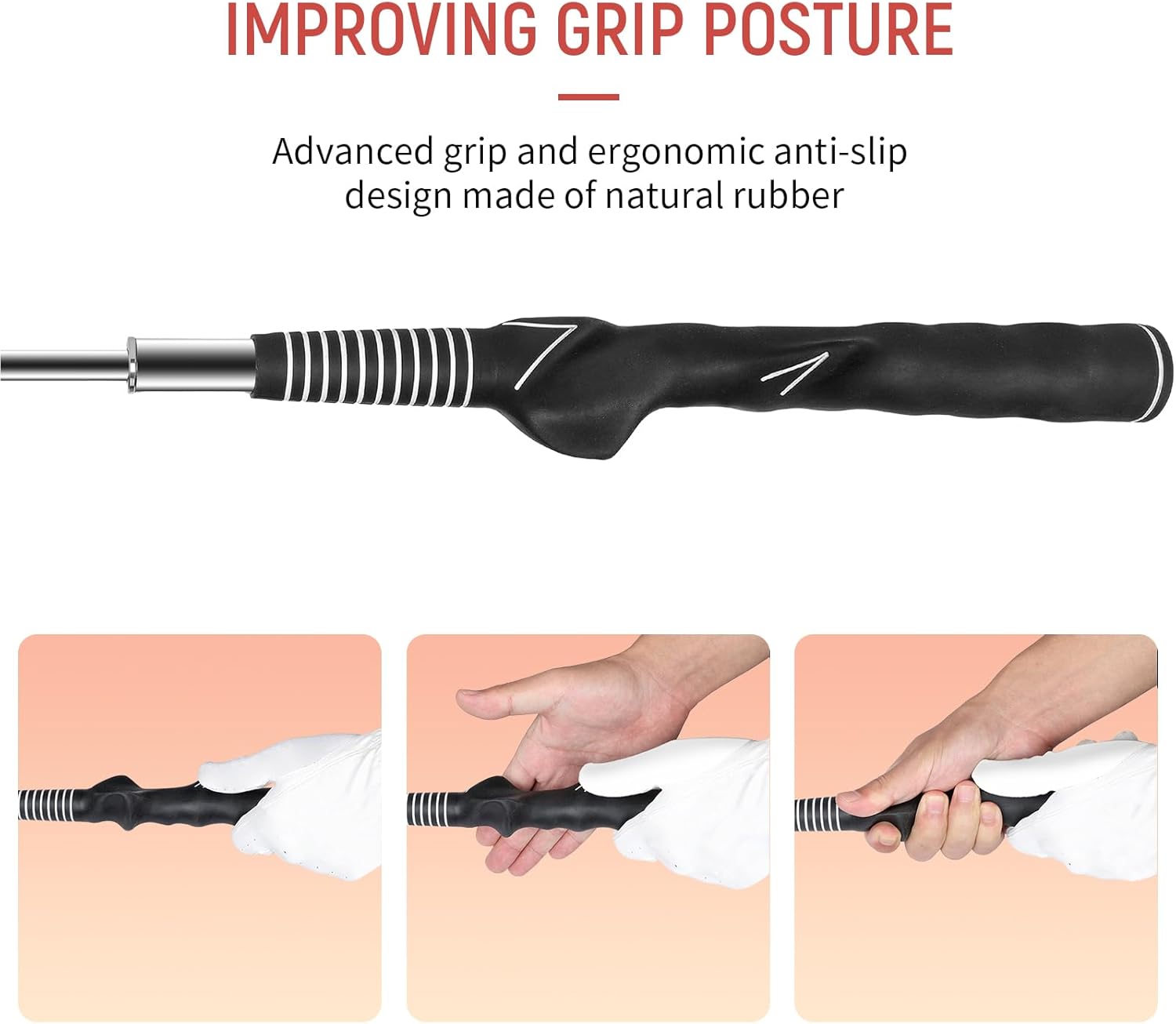 HRUIYL Retractable Golf Swing Trainer, Golf Grip Trainer, Golf Training Aid for Warm-Up, Golf Swing Training Aid, Grip Trainer Golf Club, Strength & T
