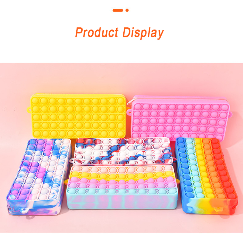 Fashion Pop Push Bubble Fidget Shoulder Bag With Strap Large Capacity Pencil Case Coin Purse Kids Wallet Antistress Fidget Toys