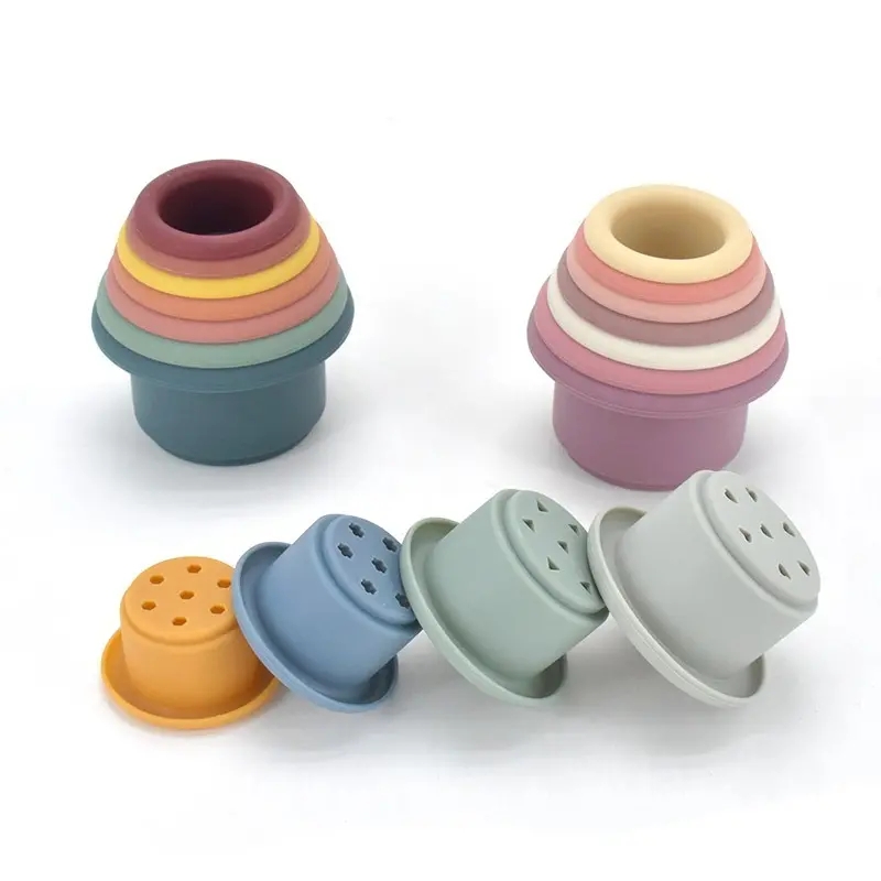 Boost Your Baby's Intelligence with Montessori Educational Toys - Baby Silicone Hourglass Stacking Cup!
