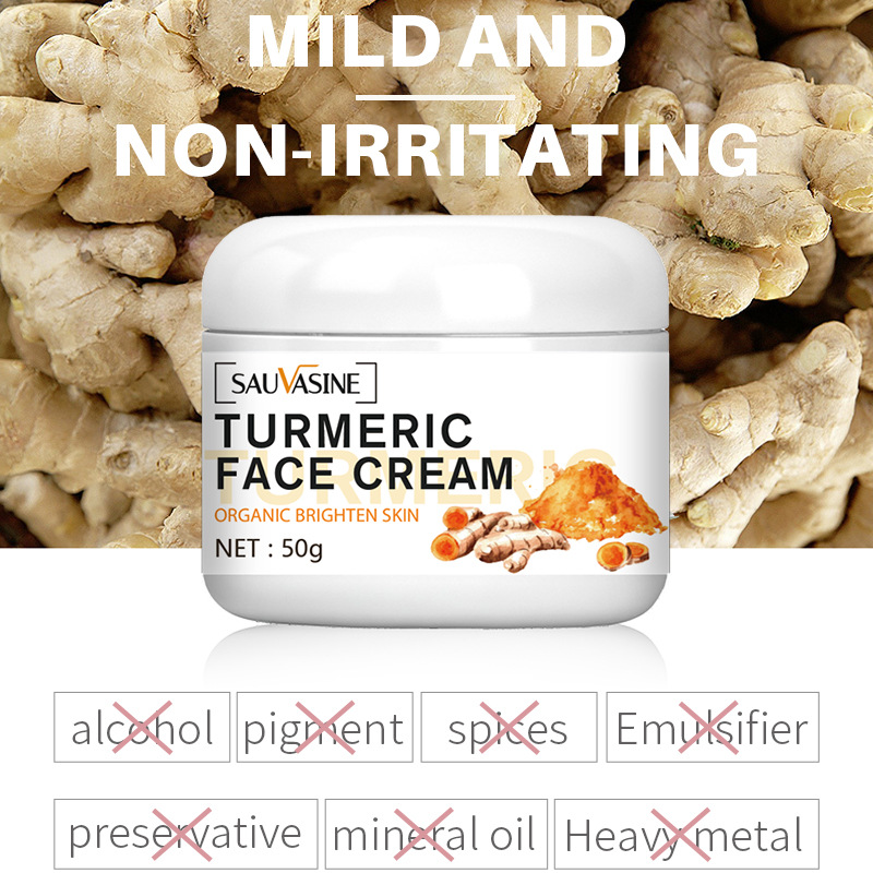 Turmeric Face Whitening Cream for Dark Skin Remove Acne Lighten Dark Spots Moisturizing Brightening Cream for Face Skin Care