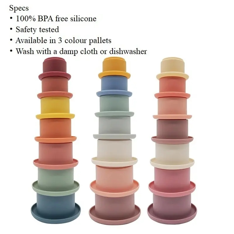 Boost Your Baby's Intelligence with Montessori Educational Toys - Baby Silicone Hourglass Stacking Cup!