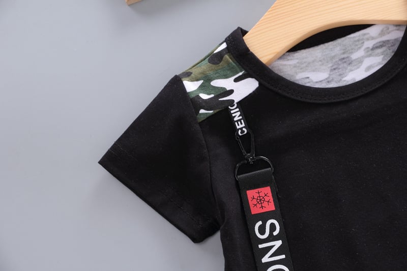 New summer casual version of men and women baby short-sleeved boys shorts two-piece baby children's suit tide