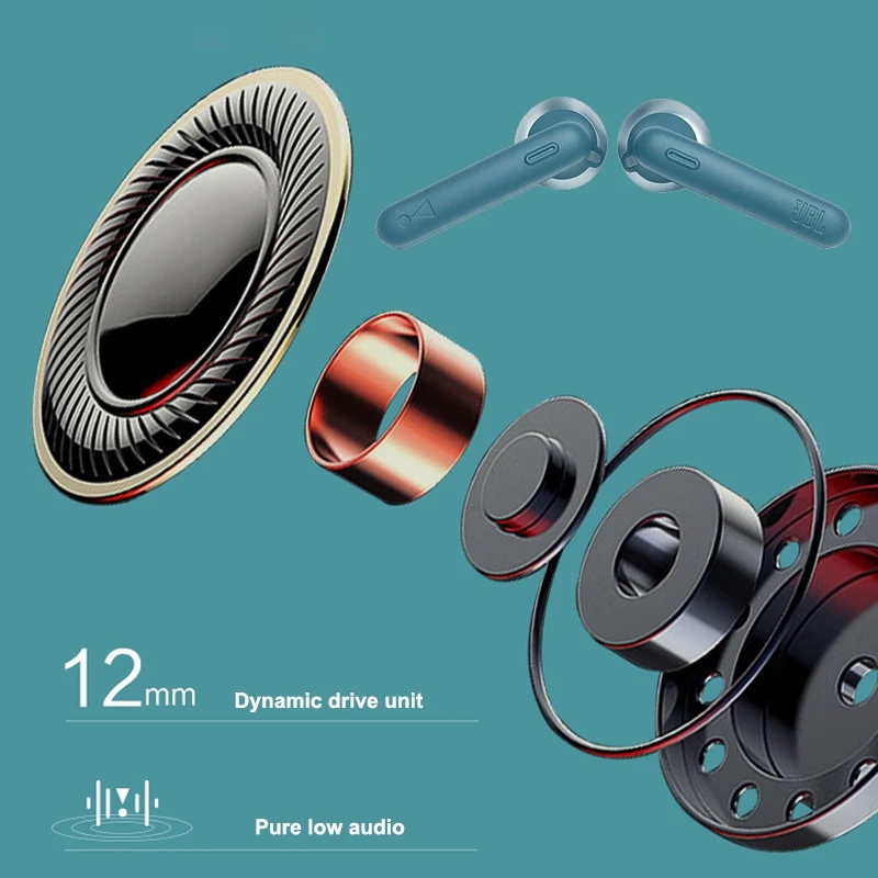JBL TUNE 220 TWS Bluetooth True Wireless On Ear Headphones Earbuds T220TWS Earphones Stereo Bass Sound Sport Headset