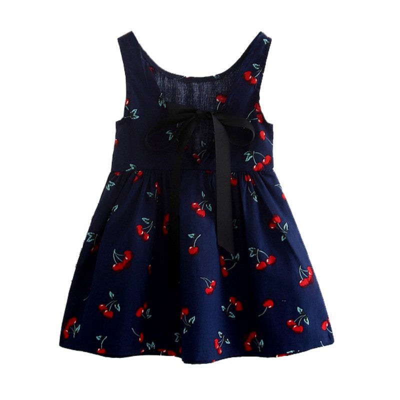 Summer Baby Girl Dress Kids Sleeves Printing cotton Flower dresses Vestidos Dress for Girl Children Girls Clothes
