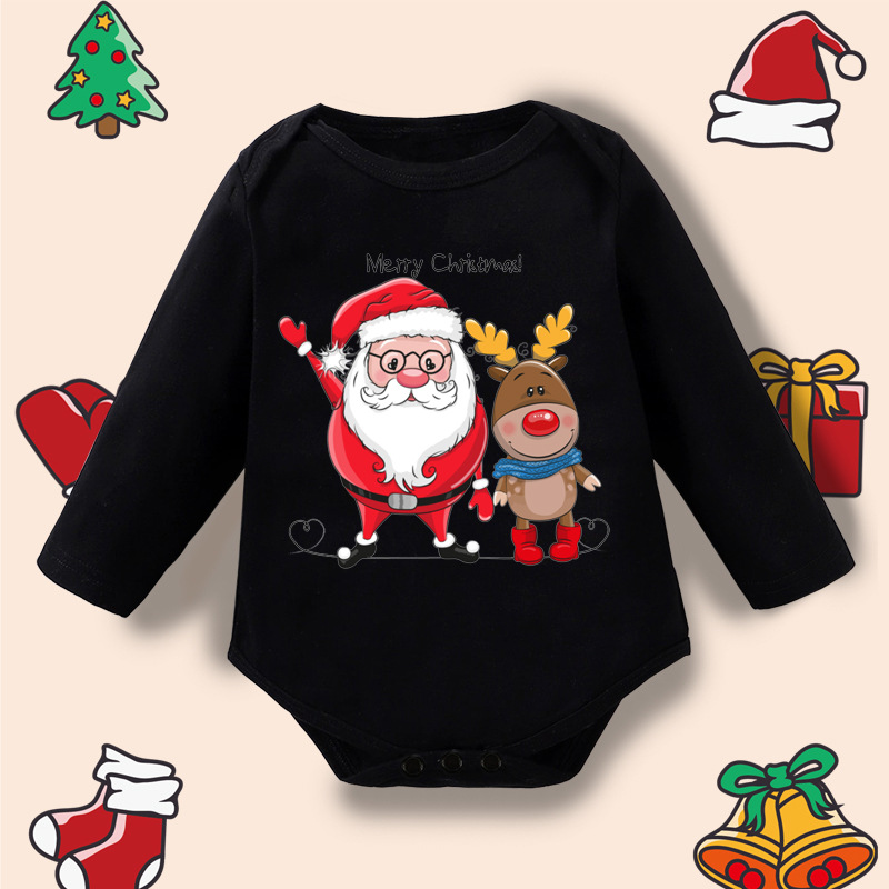 Infant Newborn My First Christmas Rompers Baby Boys Girls Bodysuit Born Crawling Long Sleeve Jumpsuits Festival Party Gifts