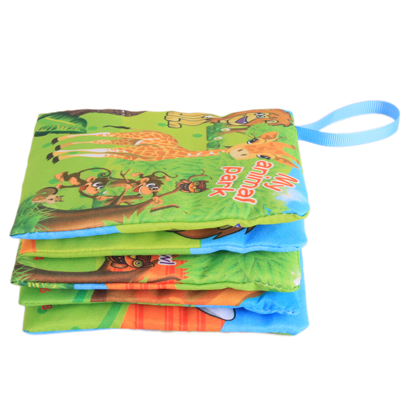 10pages Retail Baby Toys Infant Kids Early Development Cloth Books Colorful Educational Unfolding Activity Book