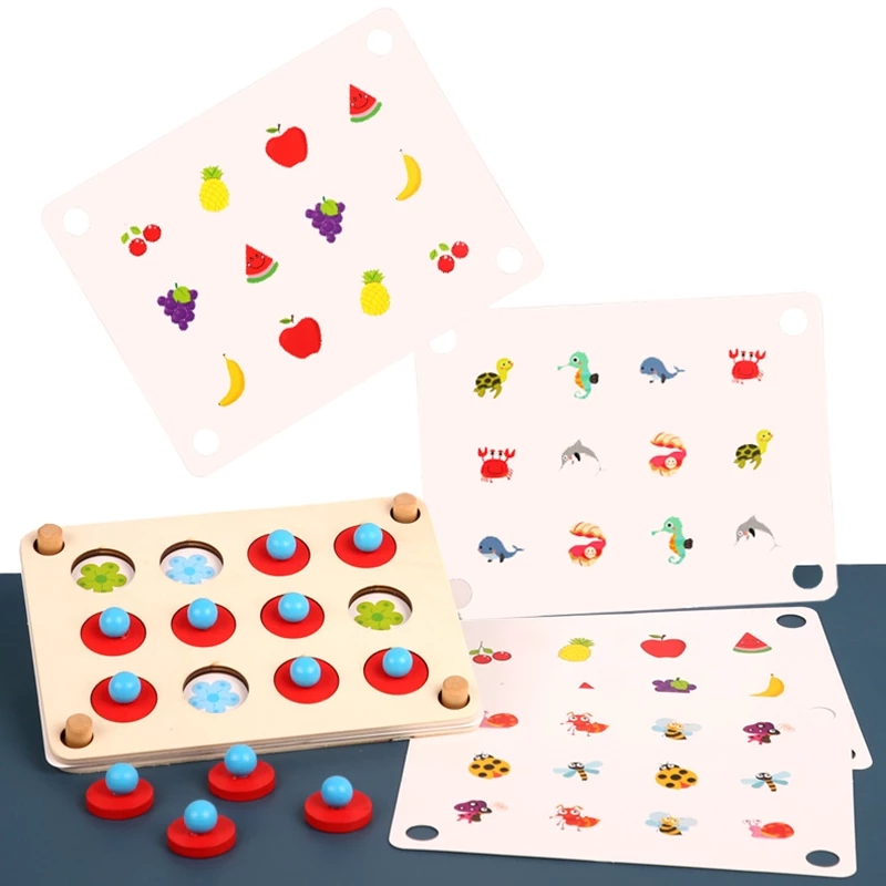 Montessori Toys Interaction Game for Parent-child Memory Match Chess Popular Party Game Wooden Educational Toy for Children