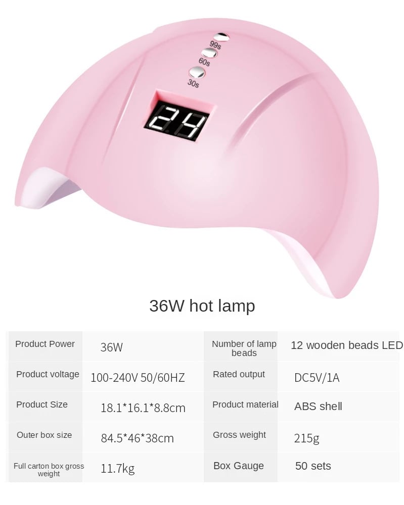 36W UV LED Lamp Nail Dryer Sun Light Curing All Gel Polish Drying UV Gel Smart 30s 60s 90s Timing Nail Art Tools