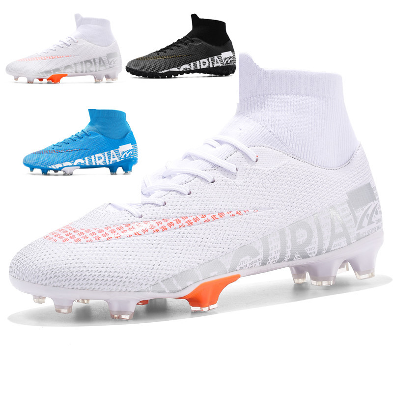 Original Men Women Soccer Shoes Teenage Breathable Football Boots Adult Kids TF/FG Cleats Professional Playing Field Sneakers