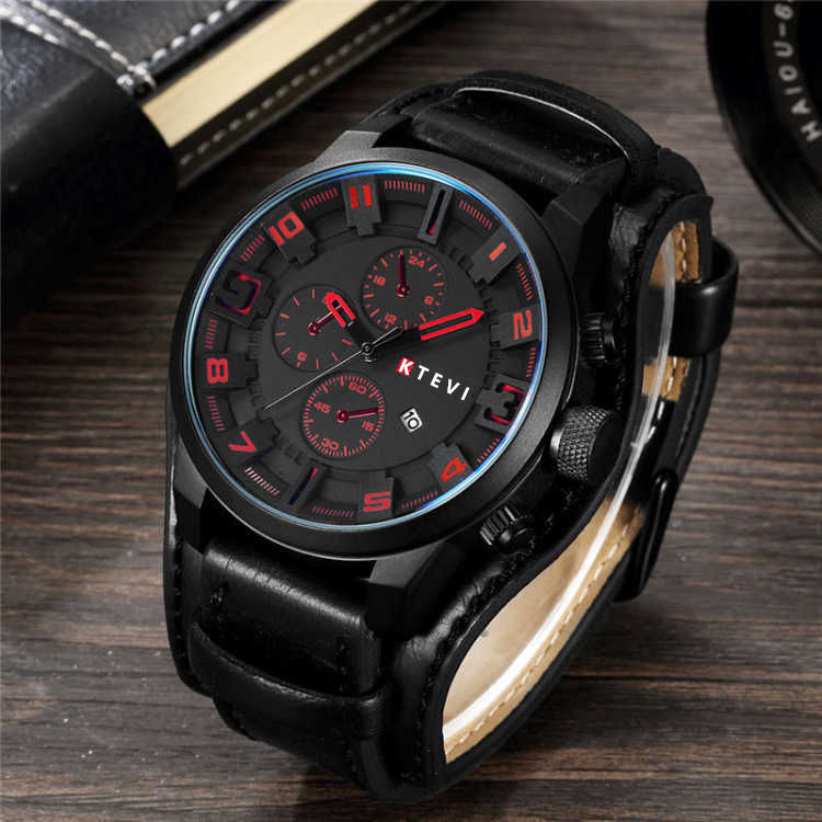 Large dial men's watch quartz watch calendar movement