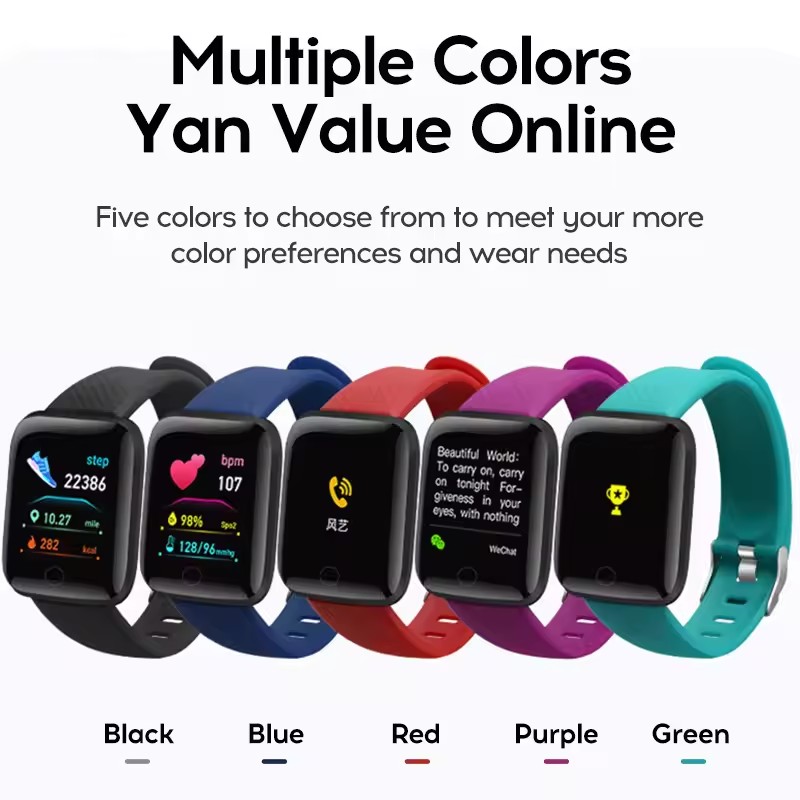 116 Plus Smart Bracelet Waterproof Smart Watch Step Counting Multi Sport Mode Message Reminder Heart Rate Monitor Blood Pressure