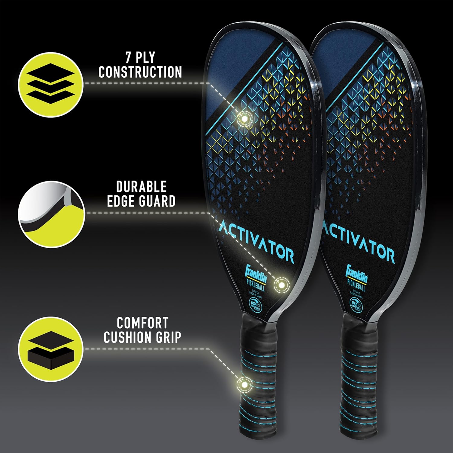 Franklin Sports Pickleball Paddle and Ball Set - Wooden Pickleball Rackets + Balls - Activator - USAPA Approved | Ball Set, Pickleball Rackets, Pickle