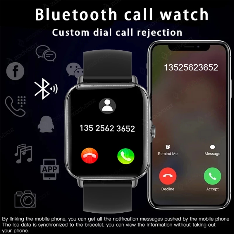 New Bluetooth Answer Call Smart Watch Men Full Touch Dial Call Fitness Tracker IP67 Waterproof Smartwatch men women +Box