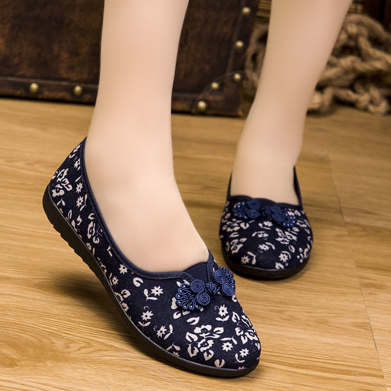 Women's Breathable Cloth Shoes Fashion stripe flat Casual shoes Female Comfortable non-slip single shoes Work shoes