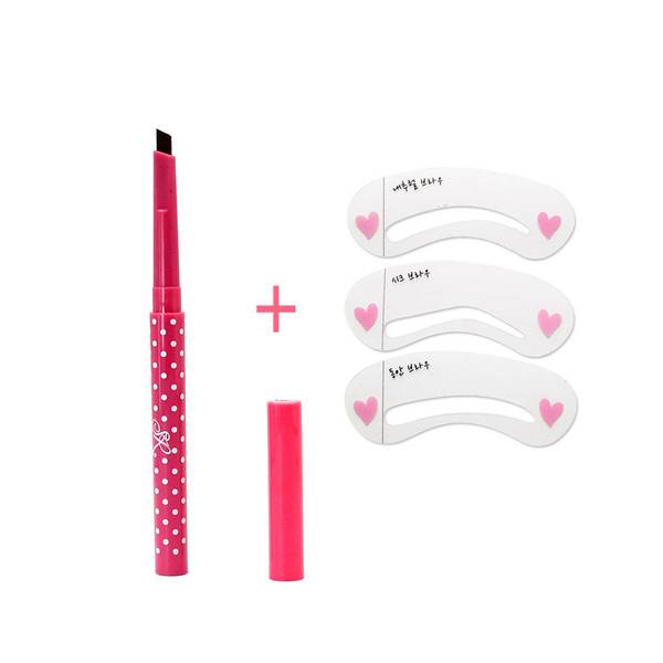 SHWX Eyebrow Pencil Longlasting Waterproof Durable Automaric Eye Brow Liner+3 Eyebrow Shaping Stencils Grooming Kit Makeup Tools
