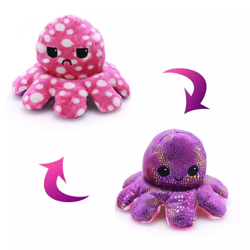 Spot flipped octopus doll double-sided flipping doll face-changing octopus plush toy