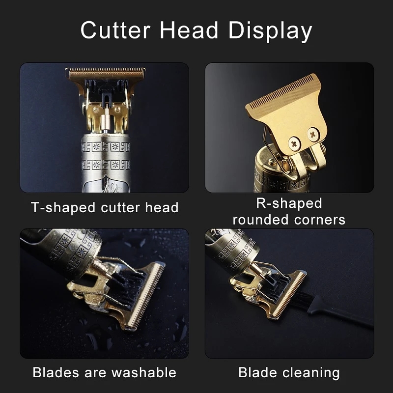Barber Retro T9 Hair Trimmer Professional Razor Trimmer Kemei Heyar Cut Machine Wireless Hair Clipper Beard Man Shaving 0mm