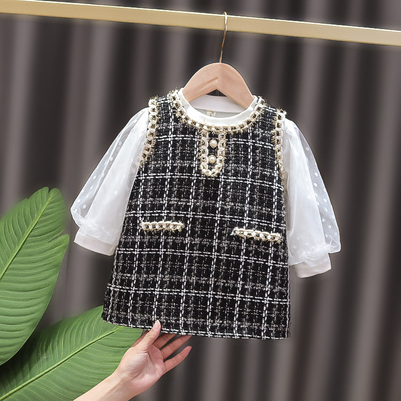 Girls' skirt Spring and Autumn style small fragrance style skirt girls' baby children 1 year old girls' dress