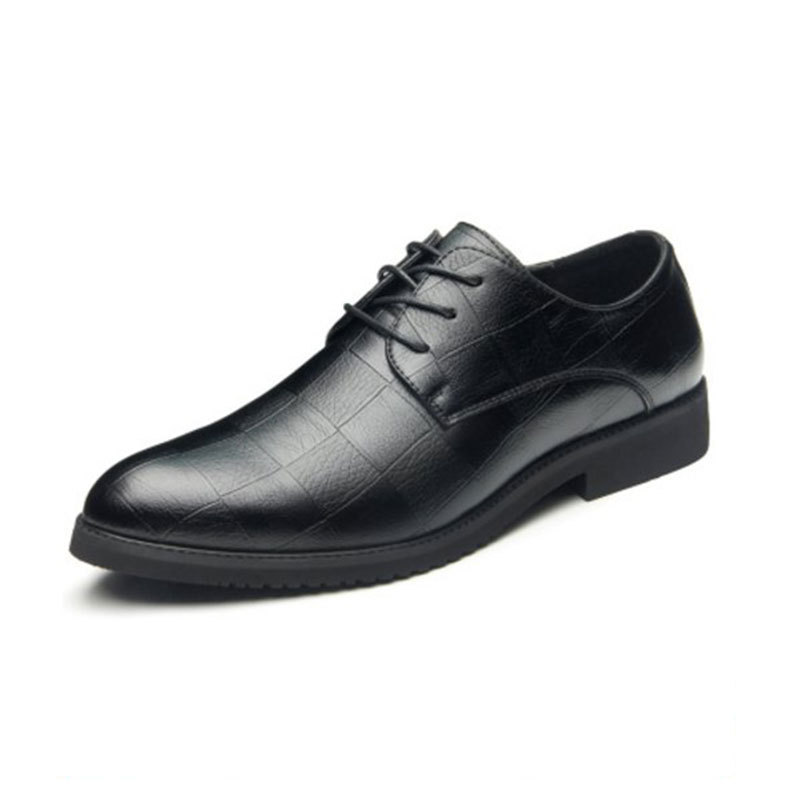 Men's Business Leather Shoes Spring Autumn Season New Casual Fashion Trend Pointed Toe Lace-Up Shoes Men