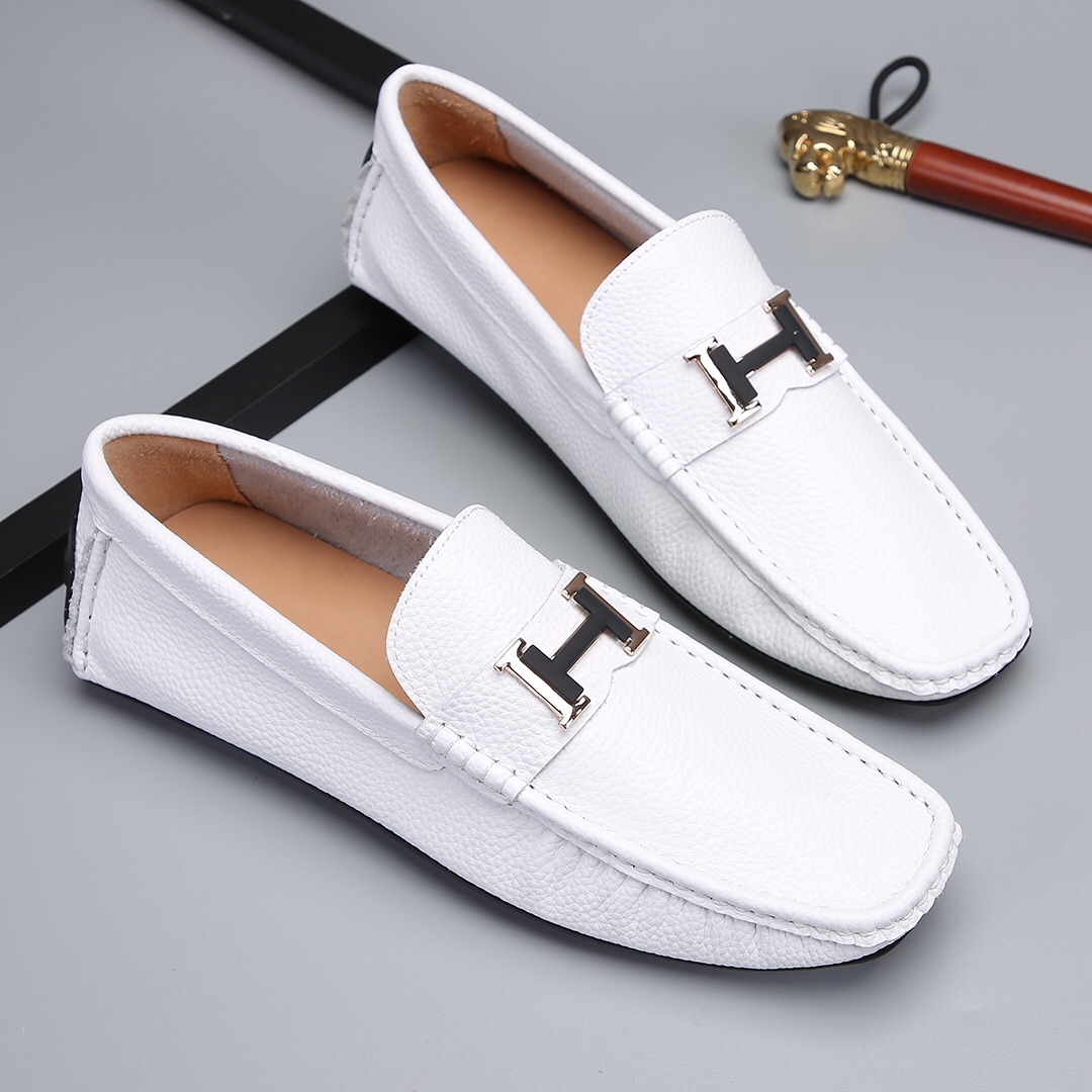 Hermes casual shoes Peas shoes Non-slip soft-soled shoes Low-top loafers Driving shoes One-legged lazy shoes Size: 38-44