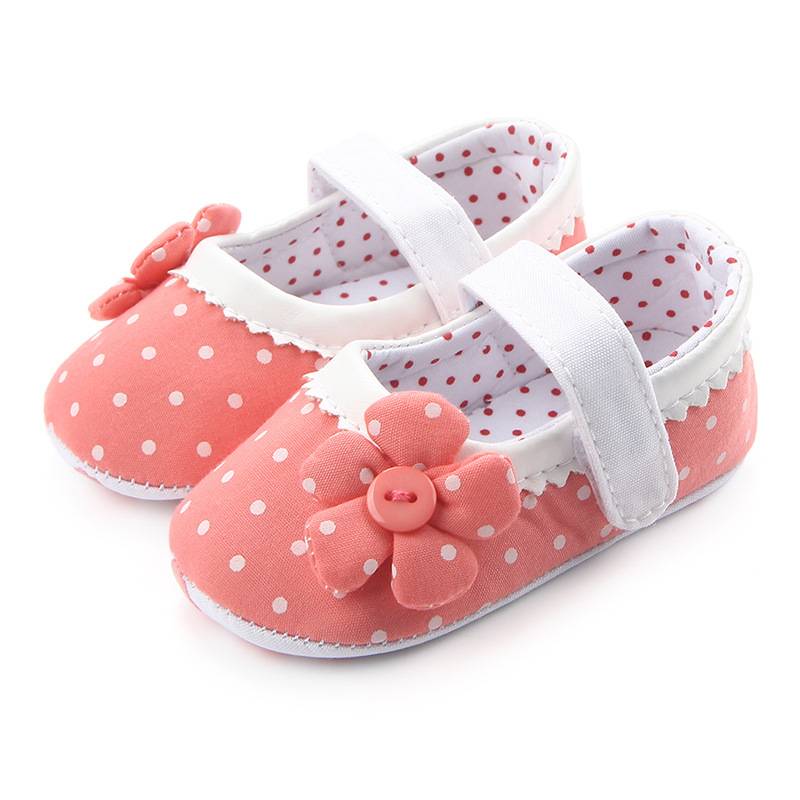 Dot Flower Baby Girls Shoes Soft Bottom Shoes Toddler Shoes Baby Shoes