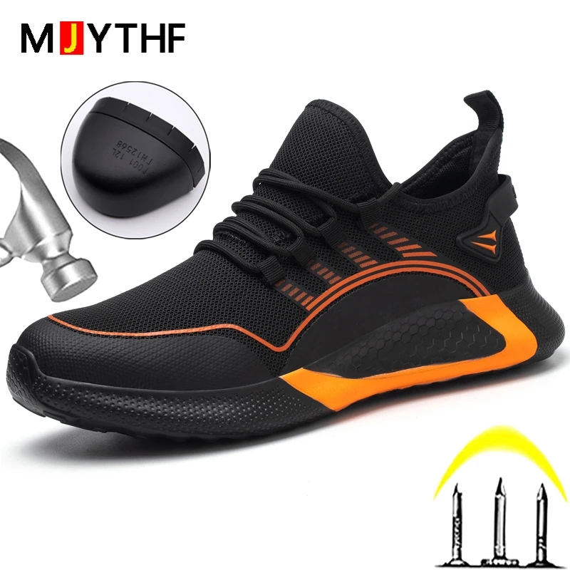 Fashion Safety Shoes Men Anti-Smashing Steel Toe Cap Puncture Proof Indestructible Light Breathable Sneaker Work Shoes Quality