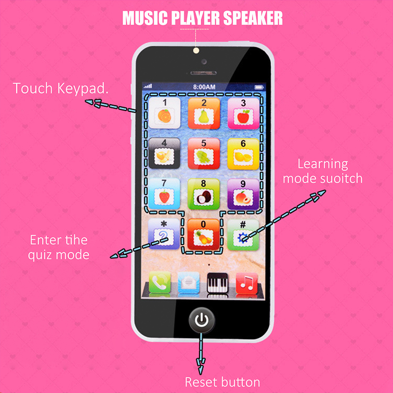 Toy Cell Phone Educational Toys Cellphone Baby Kid Educational Toy Phone Mobile Phone Model Toy for Children Christmas Xmas Gift