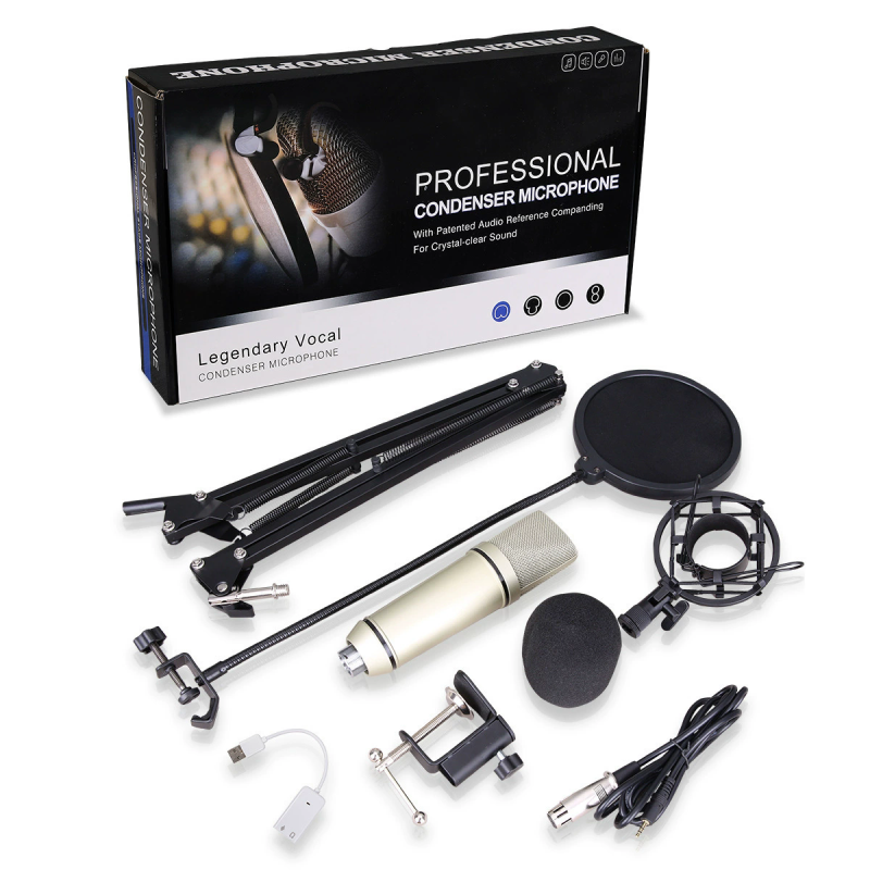 U87 Capsules Studio Sound Recording Condenser Microphone with Microphone Shock Mount Cardioid Condenser Studio XLR Microphone