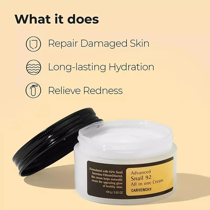 Collagen Snail Mucin 92% Repair Face Cream Moisturizer Anti-aging,Acne Treatment,facial Sensitive Skin Care,Repair Damaged Skin