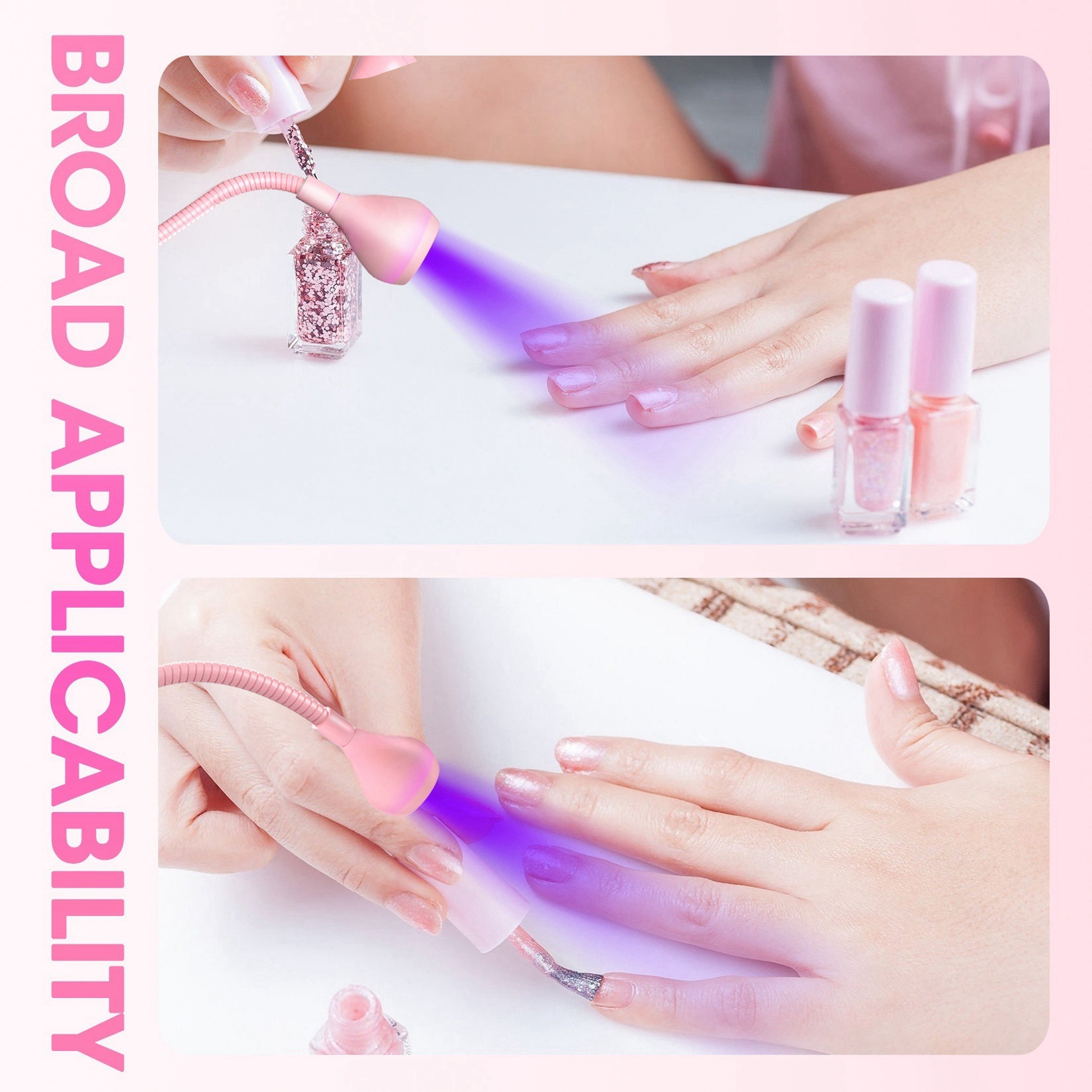 LED Clip Desk Lamp Rechargeable USB Led Flexible Table Lamps Cash Medical Product Detector UV Gel Curing Light For DIY Nail Art