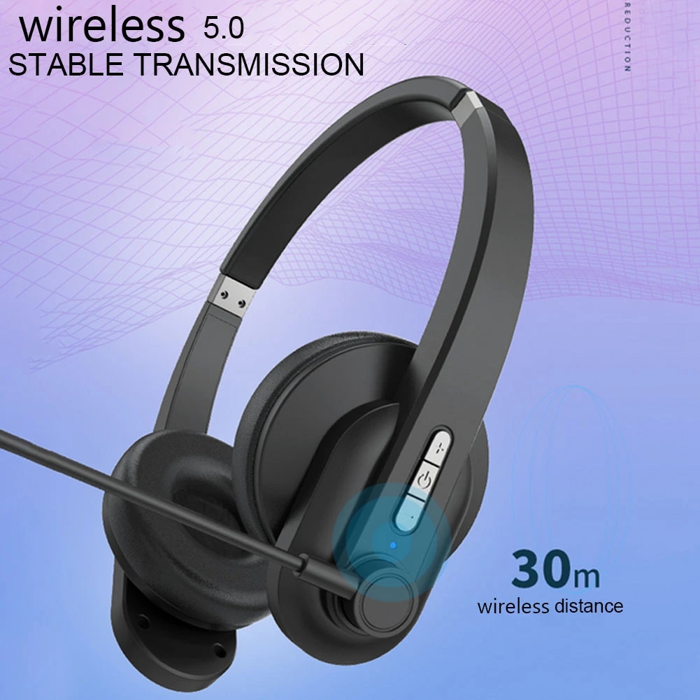 OY632 Bluetooth 5.0 Wireless Headset For Call Center Office Telephone Headphone with Noise Cancelling Mic HiFi Stereo Earphone