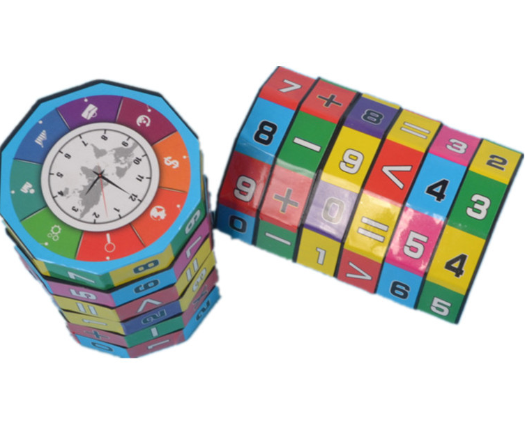 Plastic cylindrical children's educational toys digital magic cube play learning decom