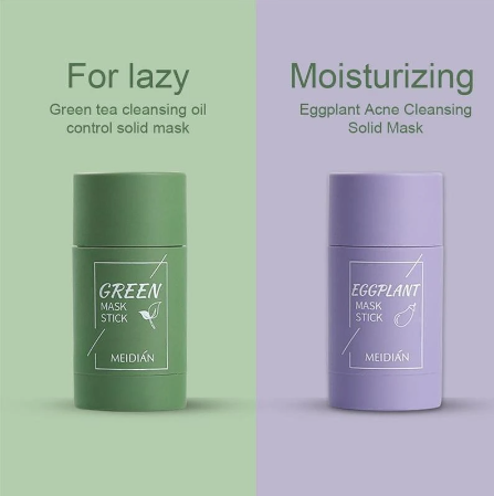 40g cleansing green tea green maskstick mud bar mask oil control anti acne eggplant skin care whitening shrinkage pore acne