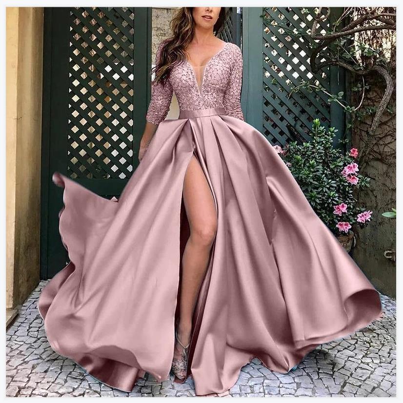 new foreign trade women's clothing independent stand lace big sexy long skirt tail banquet evening dr