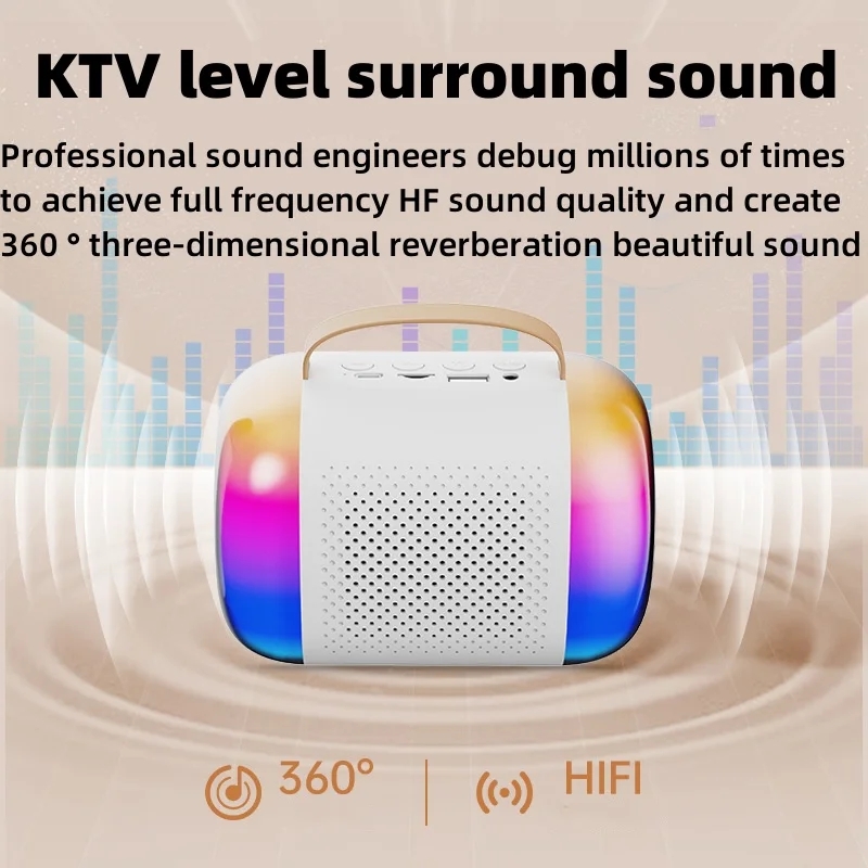 New wireless Bluetooth speaker convenient portable outdoor household children's karaoke tool integrated microphone sound system