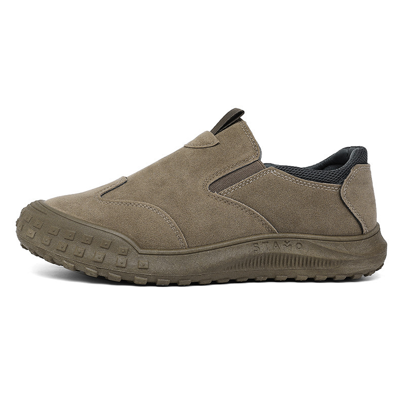 Labor protection shoes, men's popular waterproof leather boots, men's outdoor anti slip and wear-resistant casual work shoes