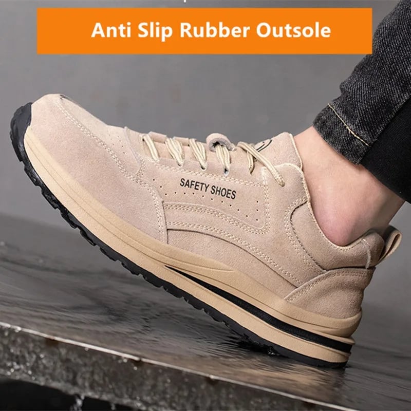 safety shoes men anti-smash anti-puncture lightweight breathable work shoes