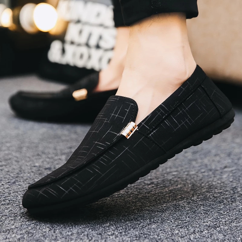 Autumn leisure breathable one-pedal men's shoes plus size peas shoes