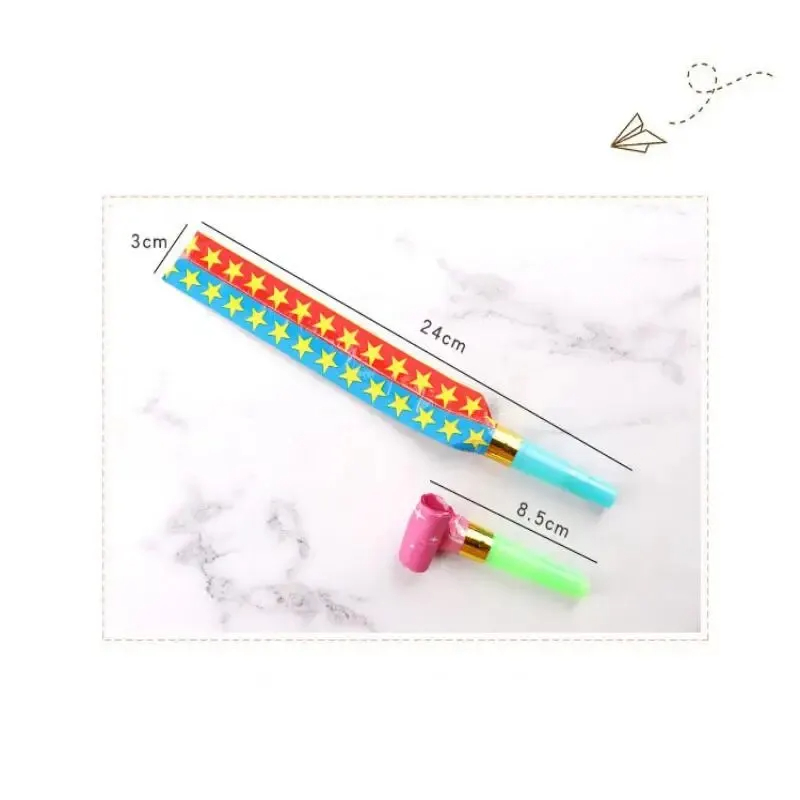 10PCS Colorful Whistles Toy Funny Toy Children Blowing Dragon Whistle Blow Roll Toys Baby Party Games Birthday Gifts Toddler Toy