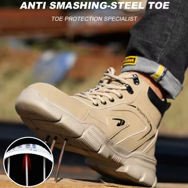Work Safety Shoes Men Safety Boots Anti-smash Anti-stab Sneakers Steel Toe Shoes Male Work Boot Indestructible Waterproof