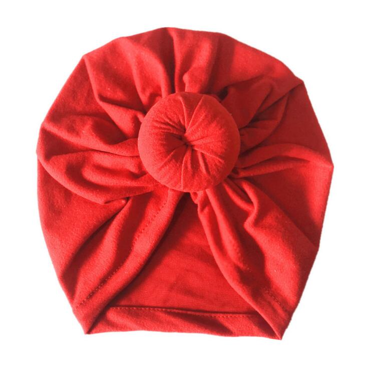 New Baby Articles Children's Headscarves Hats Babies Pure color Knotted Indian Headgear Caps