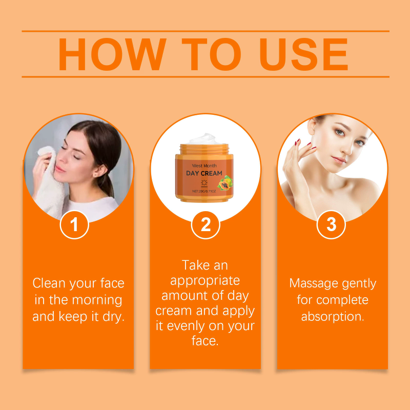 Papaya Whitening Day And Night Cream Anti Freckle Face Cream Improve Dark Skin Refreshing Face Skin 2pcs/set