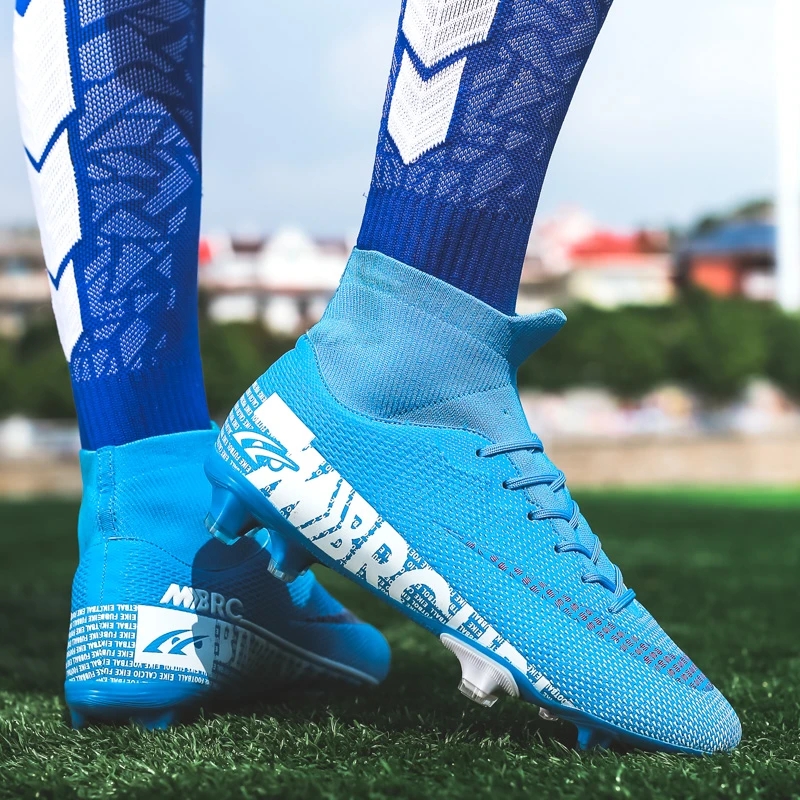 Original Men Women Soccer Shoes Teenage Breathable Football Boots Adult Kids TF/FG Cleats Professional Playing Field Sneakers